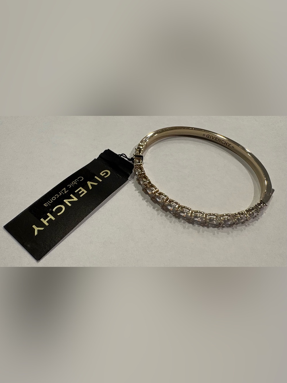 Givenchy Gold-Tone Crystal Bangle Bracelet